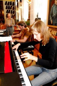 Lesson with piano duo Joanna Wicherek and Rafal Nicze. Fot. Maciej Szwed